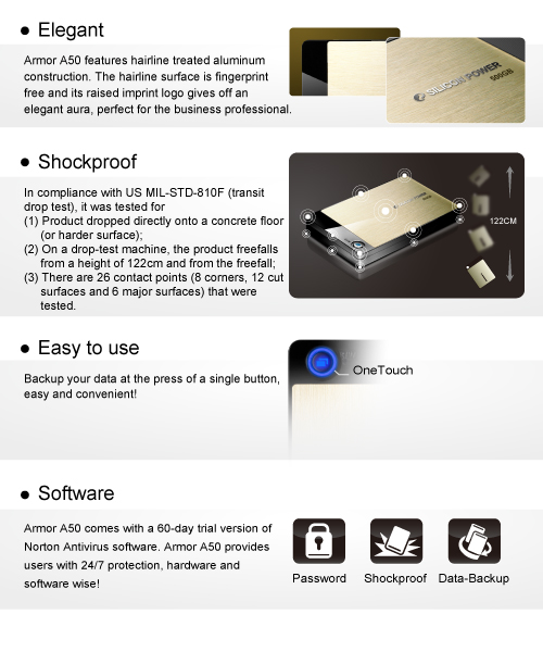Silicon Power A50 320gb portable hard drive