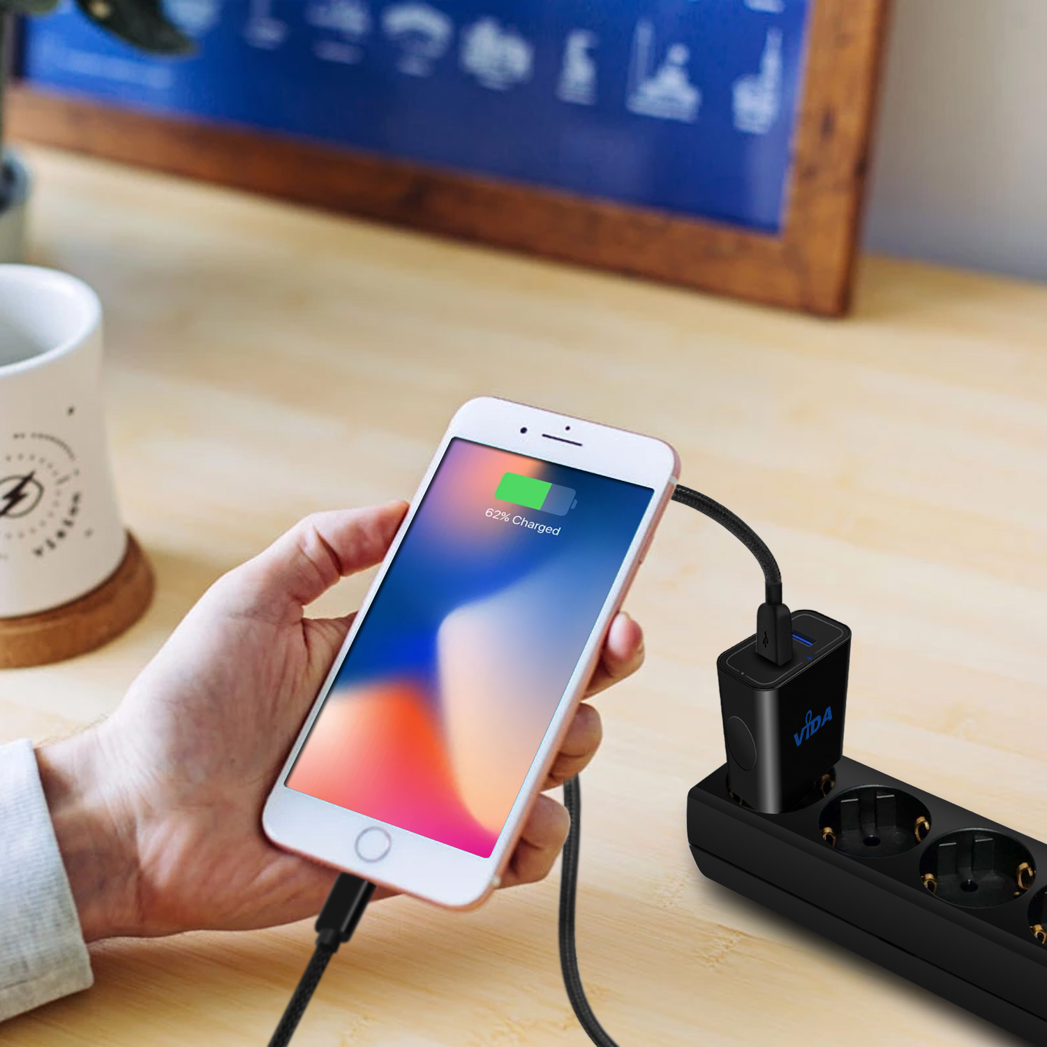  super fast European 2-pin plug compact Vida IT VS3 - USB 2 Port Compact Wall Charger with Quick Charge 3.0 Technology 30W EU plug black colour for mobile phone smartphone cell phone tablet PC usb-powered devices